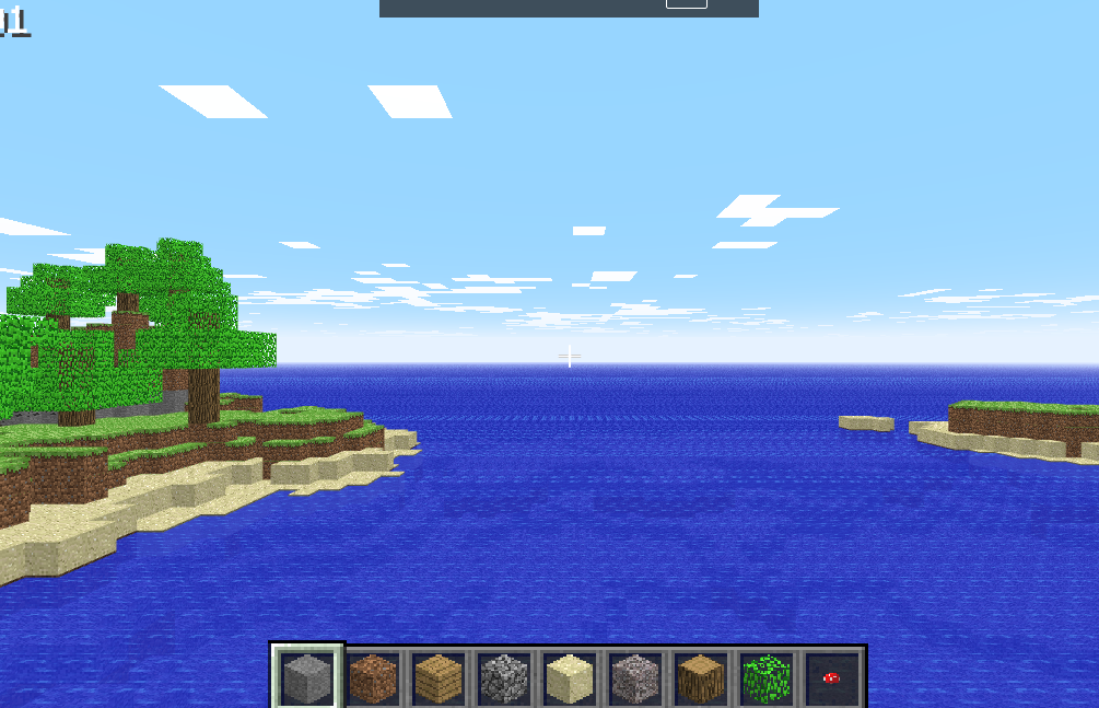 Retro gameplay in Minecraft Classic browser version.