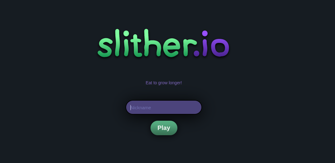 Slither.io browser game gameplay with colorful snakes.